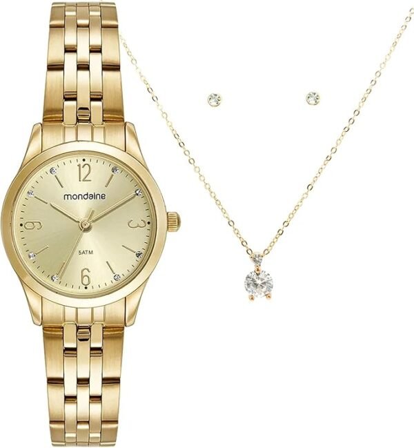 Kit Relógio Mondaine Analógico 32720lpmkde1k1 Dourado